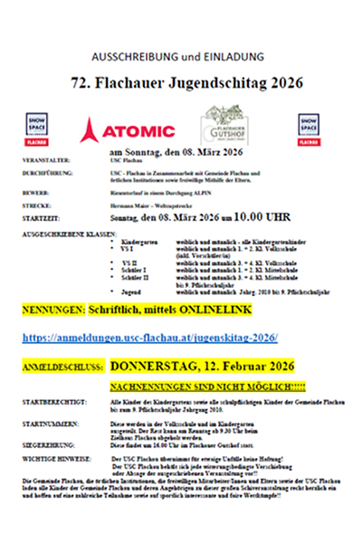 Einladung Jugendskitag Flachau am 08.03.2026